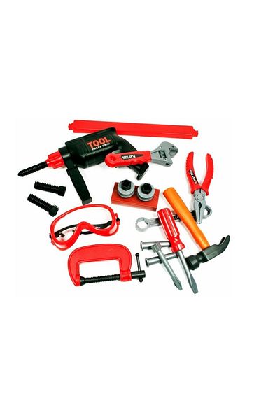 IDL The Little Workshop interactive DIY kit, accessorized with symbolic tools and implements that help