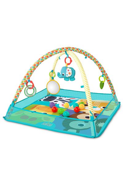 ideal STORE Centru de activitati tip covoras Educational cu 10 bile colorate idealStore Bubble Splash Time, Dime