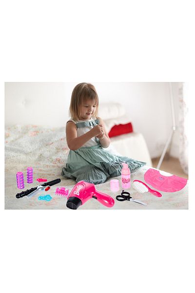 ideal STORE Complete Styling Set for Girls idealSTORE, BEAUTY FASHION BARBER, Equipped with 13 symbol accessories