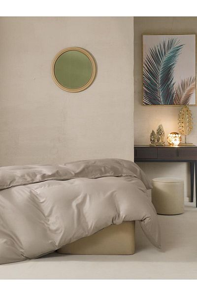 Karna Home Κλασικό βαμβακερό σατέν παπλωματοθήκη μονό μέγεθος 200x220