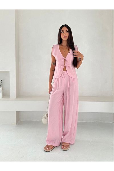 Last EGC Palazo Pants Vest Double Bottom Top Set