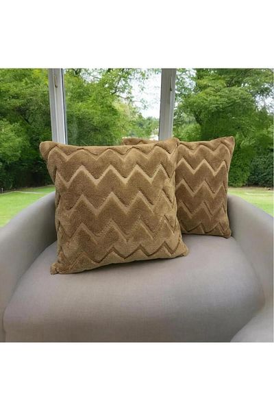 DECORA CASA HOME COLLECTİON Комплект от 2 3D биопамук плюшени калъфки за възглавници (45x45)