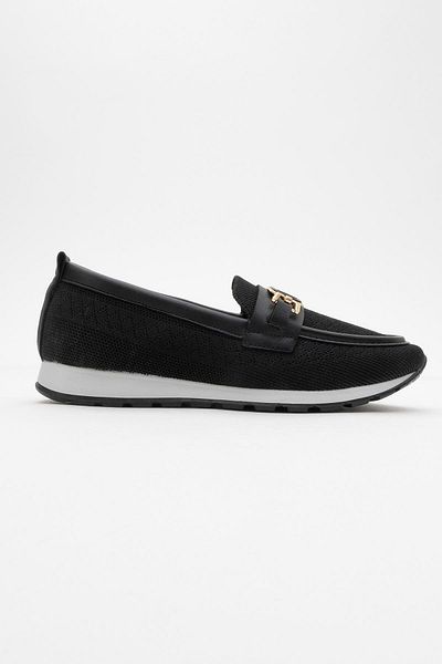 CCWAY AYAKKABI Women's Buckle Casual Shoes Black