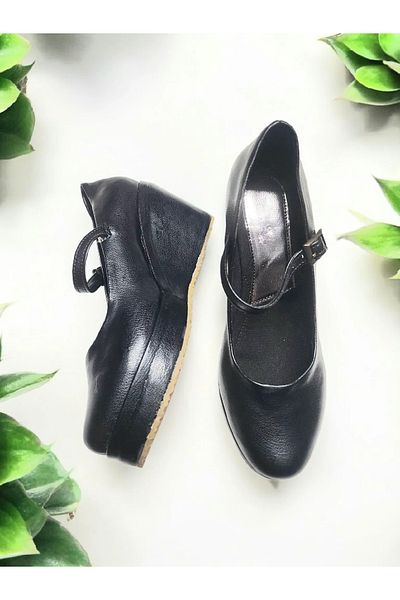GokceKundura06 Buckle Platform Comfortable Sole Ballerina Shoes