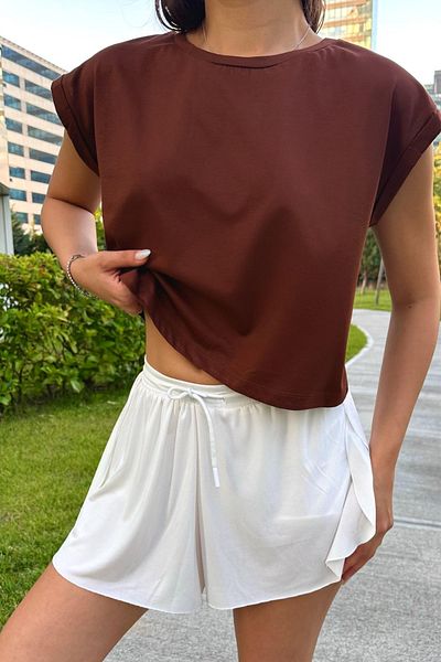 BİKELİFE Γυναικείο T-Shirt με λαιμόκοψη με βάτα