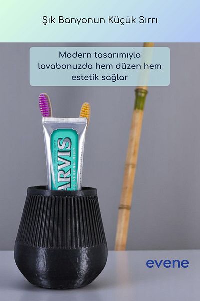 Evene Θήκη οδοντόβουρτσας Βάση οδοντόβουρτσας Βάση οδοντόβουρτσας Μαύρο χρώμα Μοντέλο 88