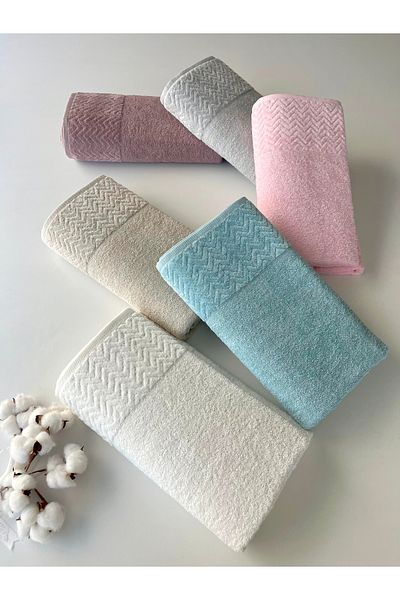 sarra Mysoft 90X150 Zigzag Bath Towel - Cream