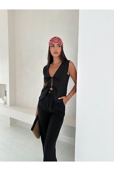 Last EGC Palazo Pants Vest Double Bottom Top Set
