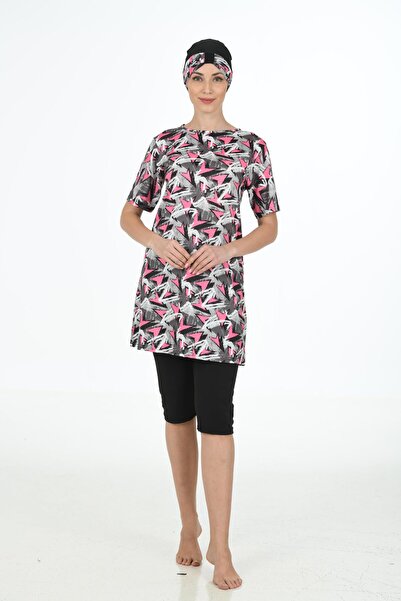 Fantasy Бански костюм с полупокрит ликра хиджаб 3366