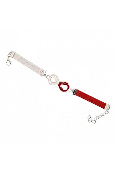 OEM Martisor bratara reglabila din piele ecologica, infinit in doua culori