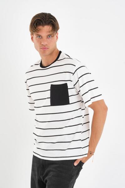 ALEXANDERGARDI Μπλουζάκι με ρίγες με λεπτομέρεια τσέπης