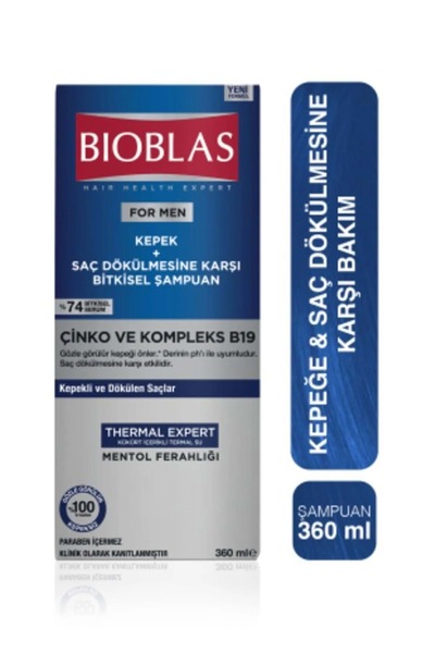 Bioblas Thermal Expert Men Kepek ve Saç Dökülmesine Karşı Şampuan 360 ml