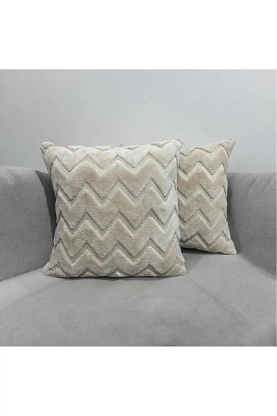 DECORA CASA HOME COLLECTİON Set de 2 huse de pernă de pluș din biobumbac 3D (45x45)