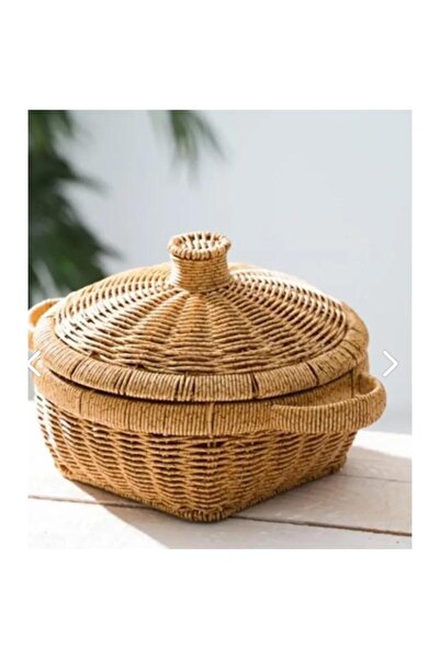 ACAR Hasır Kapaklı Sepet - 28 cm HU031