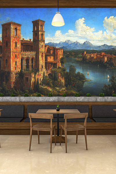 dreamwall Klasik Tarihi Kale Desenli Duvar Kağıdı