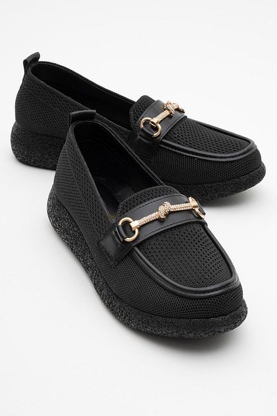 CCWAY AYAKKABI Women's Buckle Casual Shoes Black