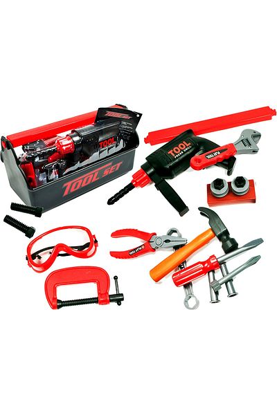 IDL The Little Workshop interactive DIY kit, accessorized with symbolic tools and implements that help