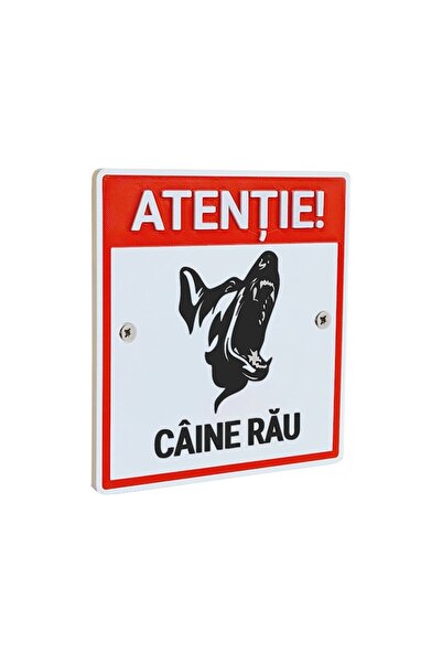 NEXTLY Indicator de avertizare "ATENTIE! CAINE RAU" NEXTLY, 15x14cm, alb