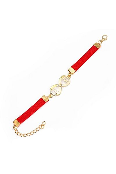 OEM Martisor bratara reglabila din piele ecologica, infinit metalic