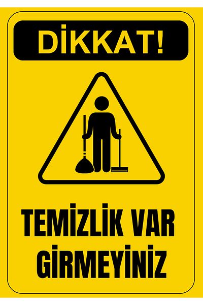 Girl Power 35X50 Cleaning Warning Do Not Enter 3 mm Foil Printing Warning Sign on Dekota
