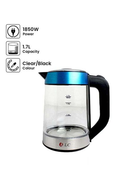 DLC Electric Kettle 1.7L 1850W DLC-HT1188S Transparent/Black
