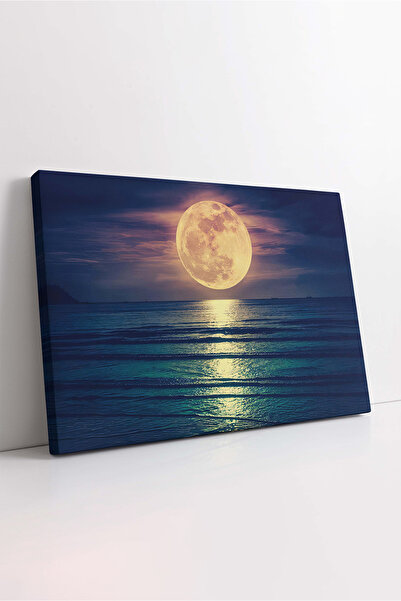 KOSS Dijital Εκτύπωση σε καμβά με νυχτερινό θαλασσινό τοπίο, ζωγραφική με μαρ...
