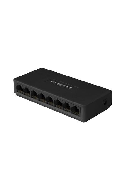 ESPERANZA Ethernet switch with 8 RJ-45 ports 10/100 Mbps, 5V, with charger, black