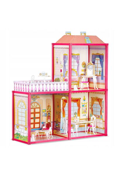 ideal STORE Dollhouse with Furniture and Terrace idealSTORE RASPBERRY VILLA, Dimensions 76 x 77 x 23 cm Access