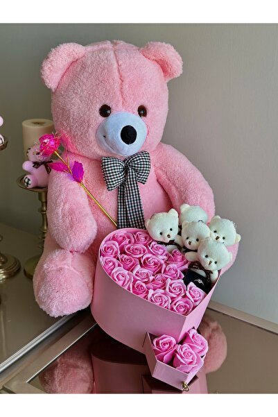 Pembe Kalp Kutulu Romantik Hediye Seti