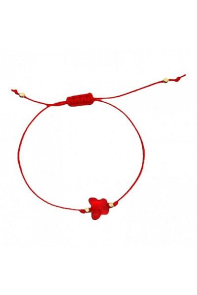 OEM Adjustable Martisor Bracelet with Faceted Red Butterfly