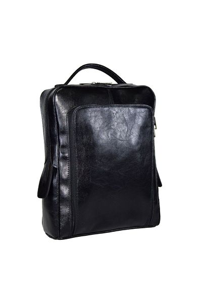 Magazinul de genti Unisex backpack, made of soft natural leather, model 236, Black