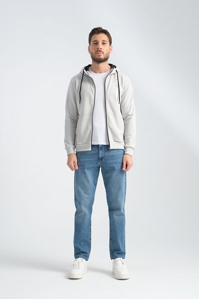 Shooter Sportswear Premium ανδρικό φούτερ Stone Color με κουκούλα με φερμουάρ