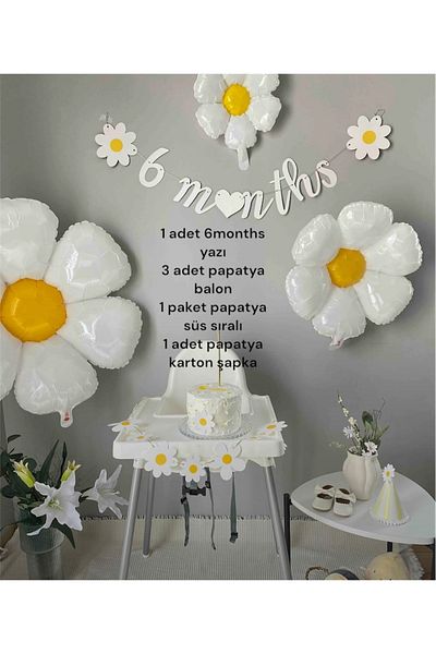 Partifabrik Half Age Themed Daisy Set 6 Months 6 Pieces