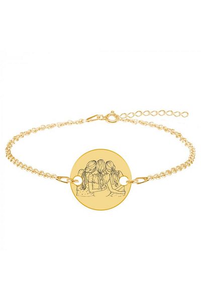 saratremo Queens - Brățară personalizată din argint 925 placată cu aur galben de 24K pentru cele mai bune prietene
