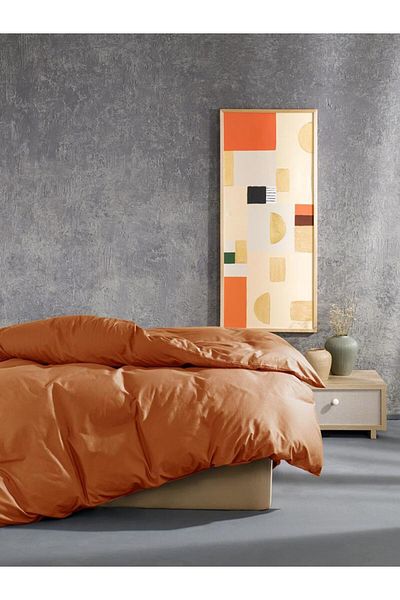 Karna Home Κλασικό βαμβακερό σατέν παπλωματοθήκη μονό μέγεθος 200x220