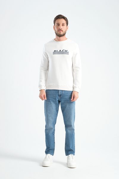 Shooter Sportswear Elite Class Men's Sweatshirt Ecru Non-Removable Print Standard Fit