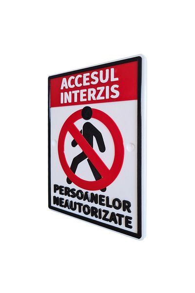 NEXTLY Warning sign "NO ACCESS TO UNAUTHORIZED PERSONS" NEXTLY, 20x15cm, white