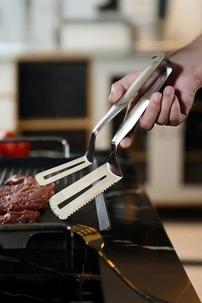 Vadi Stainless Steel Grill Roast Meat Bbq Serving Tongs