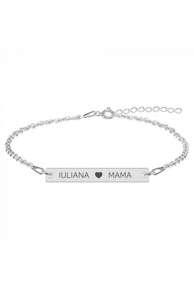 saratremo Olivia - Brățară cu Placă Personalizată din Argint 925