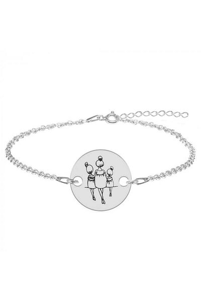 saratremo Felicia - Brățară personalizată din argint 925 pentru mame cu doi copii