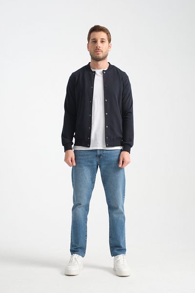 Shooter Sportswear Ανδρικό φούτερ με κουμπιά Navy Blue Standard Fit