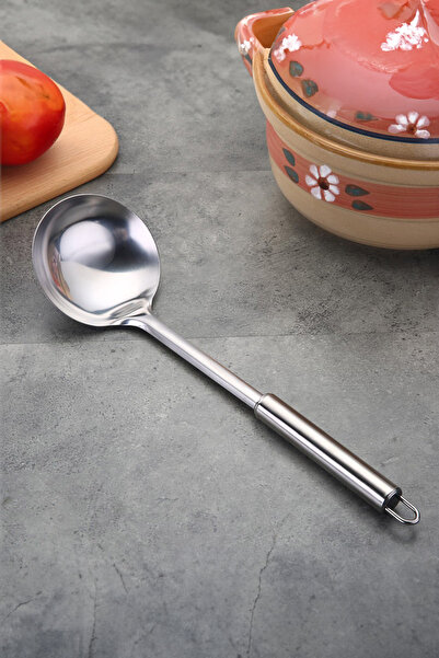 Vadi 6 Piece Stainless Steel Kitchen Utensil Set with Hanger - Ladle, Colander, Spatula