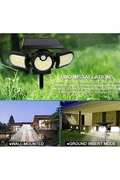 divendi-ro SH-1206B Induction Solar Lamp with Integrated Solar Panel 3 Adjustable Heads