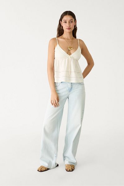 Stradivarius Strappy top with lace trim