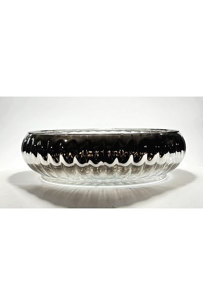 Kristal Market Handmade Titanium Plated Silver Color Decorative Presentation Fruit Bowl
