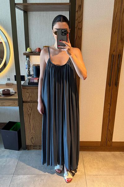 ECEMİ Solea Anthracite Strap Tulle Dress