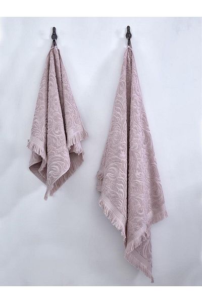 Karna Home Cotton Textured 2-Piece Towel Set 50X90
