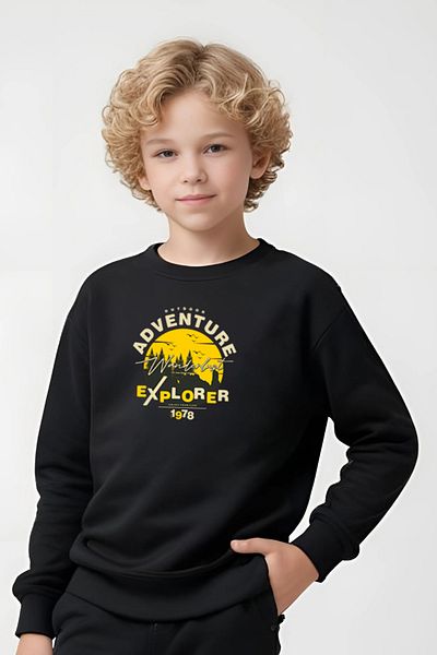 FYK KİDS Boy's Adventure Printed Cycling Collar Track Suits