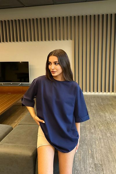 BİKELİFE Γυναικείο μπλουζάκι χωρίς στάμπα Oversize
