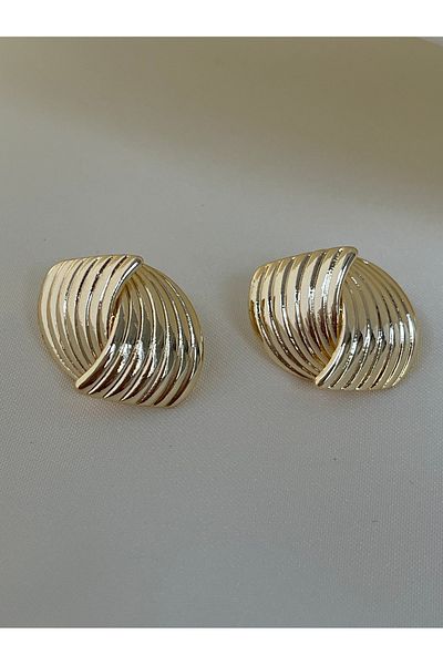 Twinssis Accessories Gold Striped Lady Earrings